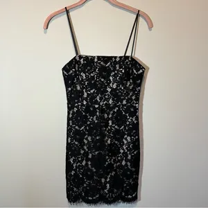 Lulu's‎ Black Floral Lace Mini Dress Keep It Social XS thumbnail 2