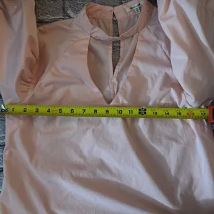 Bleuh Ciel Peach V-Neck Chocker Blouse M Balloon Sleeve Fairycore Whimsygoth thumbnail 7