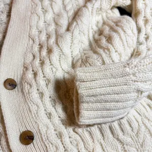 Brandy Melville Cardigan Sweater Fisherman One Size Cream Wool Blend Cable Knit thumbnail 8