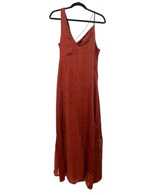 ASOS Cowl Neck Maxi Dress with Lace-Detail - Rust (Size 10) thumbnail 3