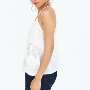 Kimchi Blue Womens Racerback Tank Top Light Pink Crochet Lace Floral Scallop Hem thumbnail 10