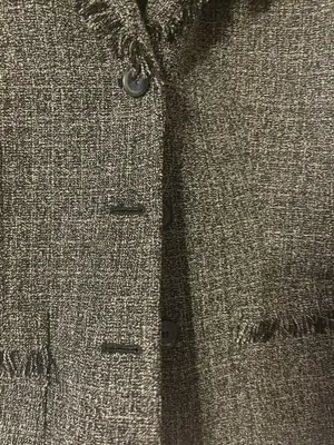 Norton McNaughton Women's Tweed Fringe Blazer Black White Sz 10P thumbnail 5
