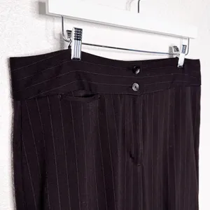 Chico’s Chocolate Brown Stripes Trousers Size 2.5/14 thumbnail 7