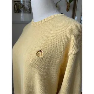 Lauren Ralph Lauren Yellow Cotton Crewneck Sweater L thumbnail 3