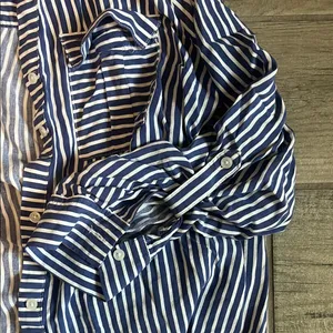 Blue and White Striped Long Sleeve Blouse thumbnail 3