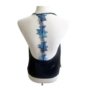 Victorias Secret Ziggy Glam Cami Satin Size Medium Black Floral Embroidery thumbnail 4