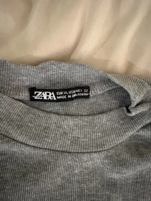 Zara Light Gray Ribbed Sleeveless Tank thumbnail 2