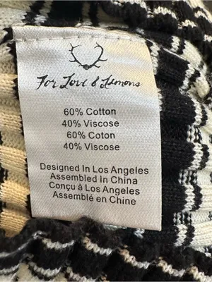 For Love and Lemons Knitz Cropped Striped Sweater Size Small thumbnail 10