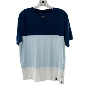 Rag & Bone Mens M Precision Block‎ Crewneck T-Shirt Blue thumbnail 7