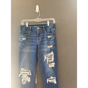 American Eagle Curvy High-Rise Jegging Distressed Skinny Jeans Blue 6‎ Long thumbnail 3