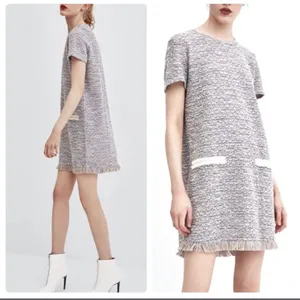 Zara Tweed Rainbow Frill Dress with Pearl‎ Detail thumbnail 2