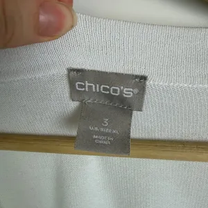 Chicos White Cardigan Sweater Size 3 US XL‎ Button Front Lightweight Minimalist thumbnail 6
