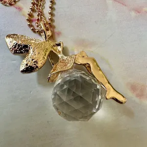 Fairy on crystal ball pendant necklace thumbnail 9