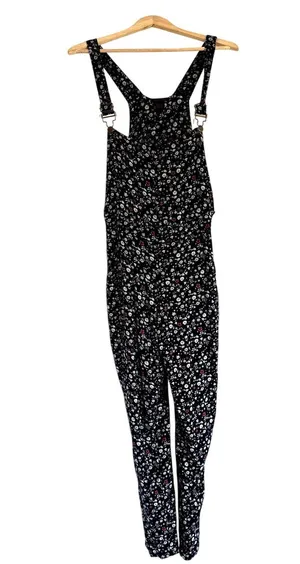 Imaginary Voyage Overalls Floral Navy Women's Size Small thumbnail 2