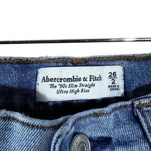 Abercrombie & Fitch The 90s Slim Straight Ultra High Rise Jeans Blue Size 26/2 thumbnail 6