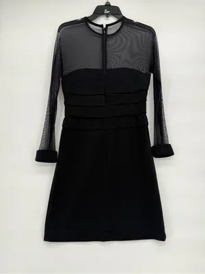 Night Way Collections Black Mesh Sleeve Tiered Bodice Dress thumbnail 5