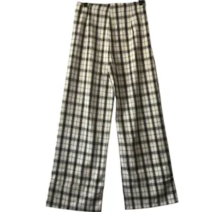 Princess Polly Euros‎ Plaid Wide Leg Trousers Pants Size 6 Black Cream Checkered thumbnail 4