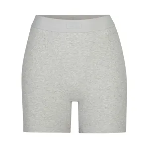 SKIMS Cotton Rib Boxer Shorts Light Heather Grey thumbnail 3