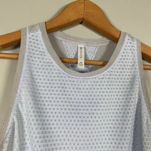 Athleta Chi Dot Mesh Workout Active Crop Tank Blue‎ size XS Sporty Athlesiure thumbnail 2