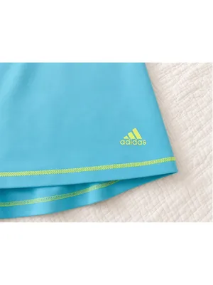 Adidas Aqua Blue Tennis Skort‎ Skirt Shorts Women’s Small Neon Trim Pockets thumbnail 3
