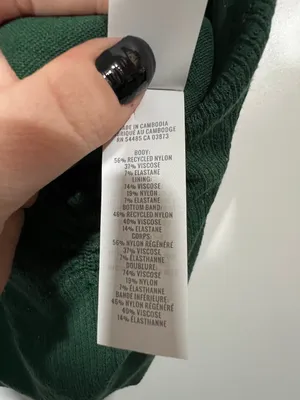 Aerie Superchill Waffle Bra Top in Dark Green Speckle Size Large thumbnail 10