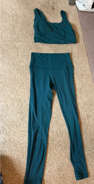 Green Lululemon Ribbed Set  thumbnail 2