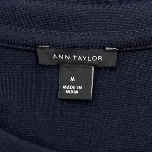Ann Taylor Navy Blue Ruffle Accent Short‎ Sleeve Blouse Top Womens Size Medium thumbnail 6