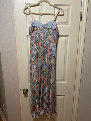 Strut & Bolt Floral silk pleated midi dress thumbnail 13