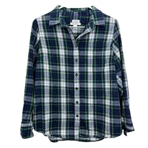 LL Bean Scotch Plaid Flannel Cotton Button Up Shirt Slightly Fitted SMALL PETITE thumbnail 2