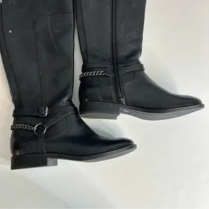 Marc Fisher Alexis Black Leather Riding Boot Size 7‎ thumbnail 7