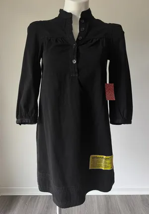H&M Black Tunic Button Front Dress  thumbnail 1