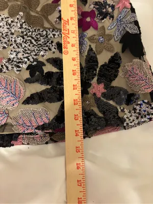 VICI Medium Floral Sequin Embroidered Mesh Mini Skirt Party Holiday thumbnail 5