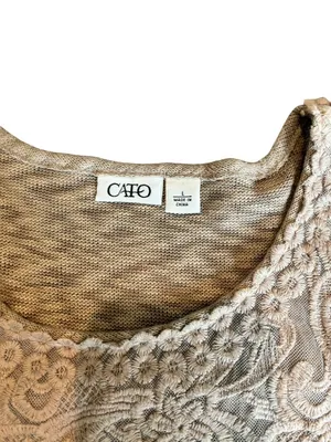 Cato Women’s Brown Long Sleeve Lace Design Top thumbnail 5
