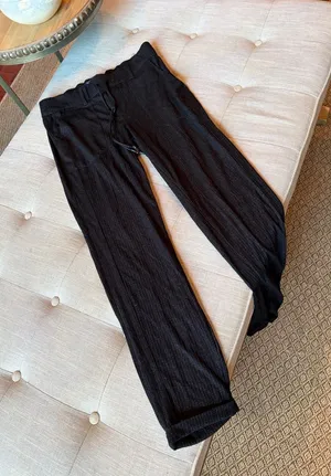 Democracy Grey Ribbed Knit Trouser Sweats High Rise Size Small thumbnail 1