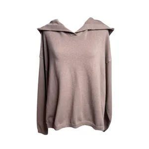 Pink Lily Chocolate Brown Acid Wash Oversized V Neck Hoodie Small thumbnail 3