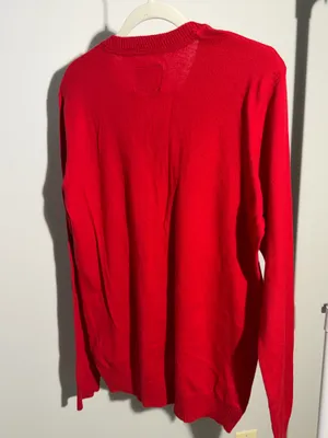 Aeropostale Men's Red V-Neck Long Sleeve Sweater thumbnail 5