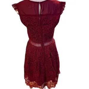 Francesca's Women's Burgundy Lace Fit & Flare Dress Size S Party Cocktail thumbnail 3