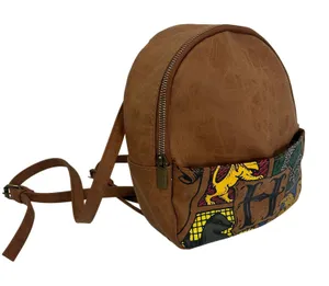 Cotton On‎ Harry Potter Hogwarts Crest Brown Faux Leather Mini Backpack Bag thumbnail 1