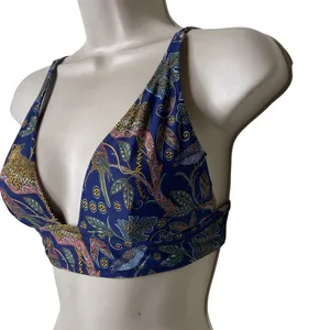 J.Crew Jungle Leopard Print Two Piece Swimsuit Blue Womens S thumbnail 3