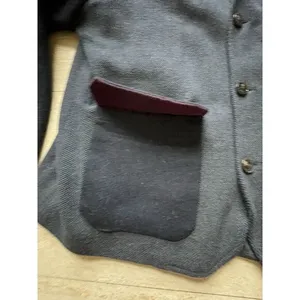 Ted Baker‎ London Blue Wool Sleeve Textured Coat Jacket Removable Collar Size 6 thumbnail 5