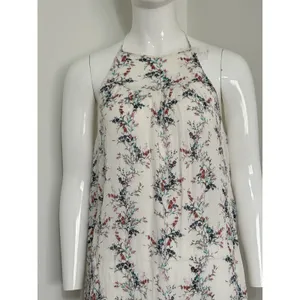 O’Neill Women’s Mini Dress Size S White Floral Print Halter Neck Rayon Beach thumbnail 2