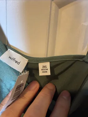 Aritzia Wilfred Satin Slip Midi Dress - Sage Green new with tags thumbnail 7