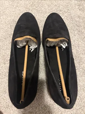 NWT Vionic Willa Wedge Black Suede Slip-On Loafers Comfort Shoes wedge heel 11 thumbnail 9