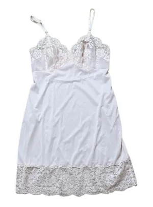 Vintage Vanity Fair Blush Pink Lace and Nylon Slip Dress size 34 / Small thumbnail 1