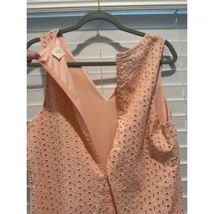Everly Feminine Floral Eyelet‎ Detail Coral Light Pink Spring Sun Dress Size M thumbnail 9