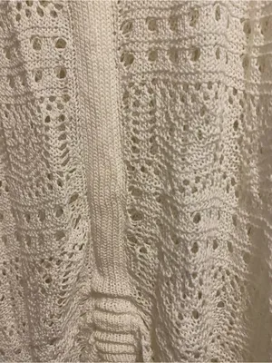 Womens M Medium 38” Tank Top White Crochet Knit V Neck Boho Beach Festival thumbnail 3