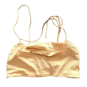 ANTHROPOLOGIE Sunday in Brooklyn Lace Up Crop‎ Top Yellow Sz XS thumbnail 3