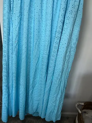 Torrid Blue Eyelet Strapless Smocked Bodice Maxi Dress Size 0 thumbnail 4