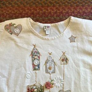 VTG CREAM BIRD NEST COTTAGE CORE TEE Size L thumbnail 4