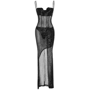 New RUIZE Cocktail Beaded Sparkle Strappy Sequin Rhinestone Bodycon Dress thumbnail 3